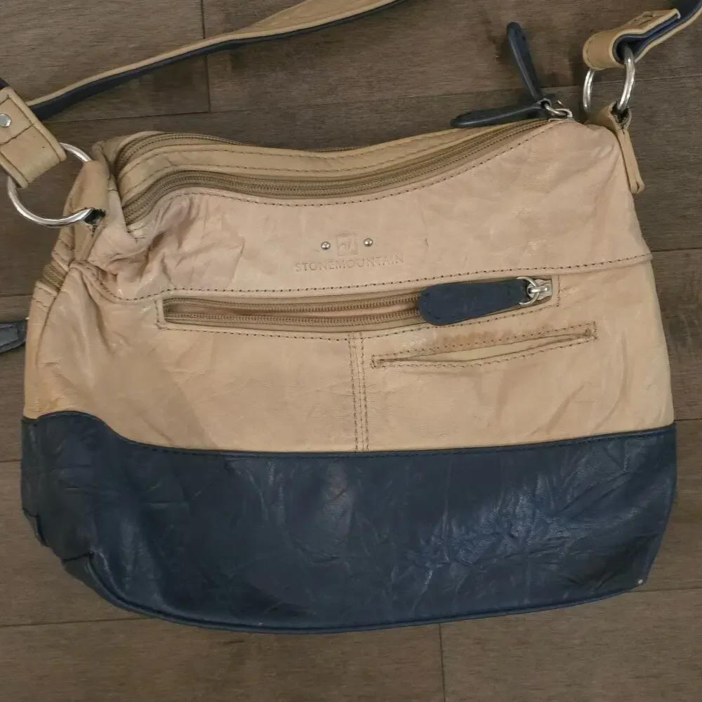 STONE MOUNTAIN beige and blue shoulder bag - Picture 9 of 12